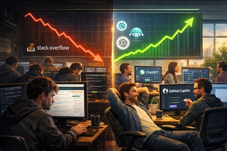 AI Killed the Stack Overflow Star: The 76% Collapse in Developer Q&A