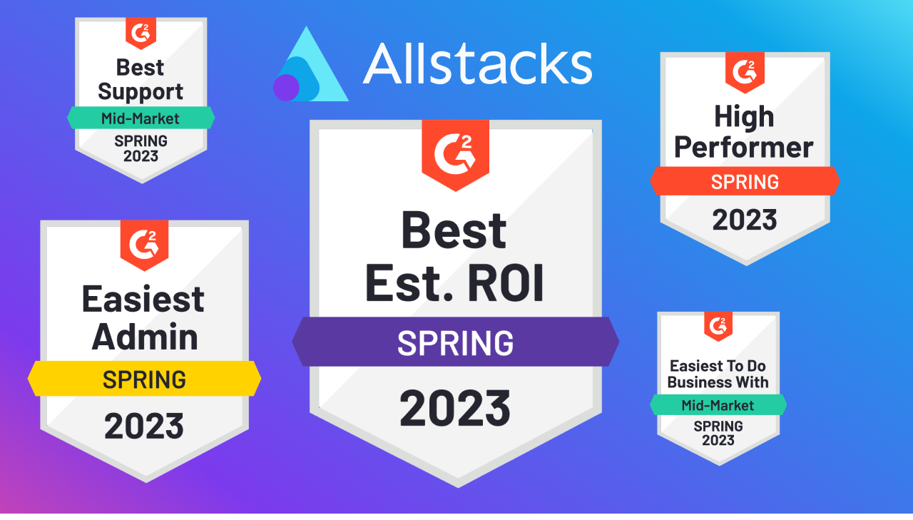 Allstacks G2 badges spring 2023